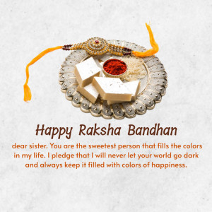 Raksha Bandhan celebration with sweets and Rakhi