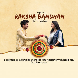 A brother tying a Rakhi on his sister's wrist, celebrating Raksha Bandhan.