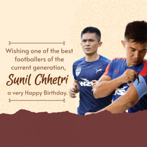 Sunil Chhetri birthday wish graphic with another footballer