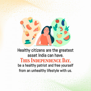 Healthy Citizens, Healthy India - Independence Day Message Advertisement For WhatsApp