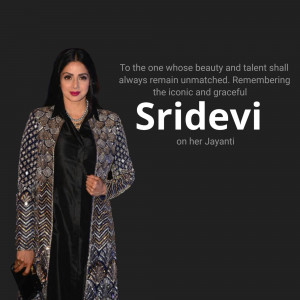 Portrait of Sridevi, a legendary Indian actress