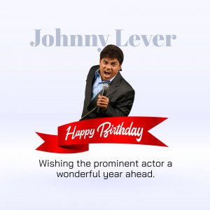 Johnny Lever with a birthday banner