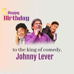 Birthday tribute to Johnny Lever featuring images of the comedian.