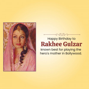 Rakhee Gulzar Birthday Greeting Template For WhatsApp