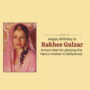 Rakhee Gulzar Birthday Greeting Post For Telegram