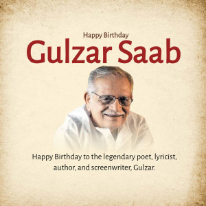 Portrait of Gulzar, Indian poet, lyricist, and screenwriter