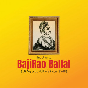 Portrait of Bajirao Ballal with tribute text