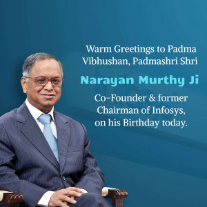 Portrait of Narayana Murthy, Co-Founder & former Chairman of Infosys
