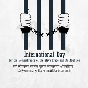 Hands breaking chains with a world map in the background, commemorating the International Day for the Remembrance of the Slave Trade and its Abolition.