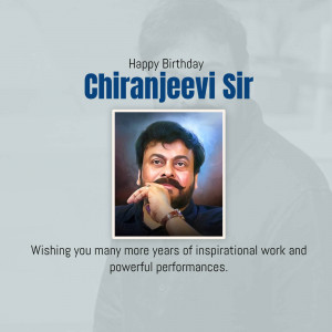 Portrait of Chiranjeevi with birthday greetings