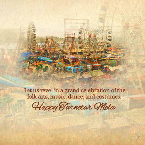 Tarnetar Mela festive image with Ferris wheel and text