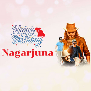 Birthday greeting for Nagarjuna with multiple images