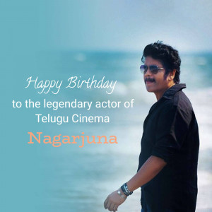 Nagarjuna Akkineni birthday wish with a beach background
