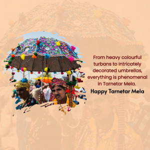 Colorful umbrella and people at Tarnetar Mela