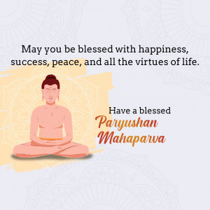 Image of Buddha with Paryushan Mahaparva greeting