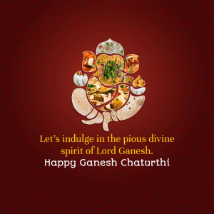 Ganesh Chaturthi image with Modaks arranged in the shape of Lord Ganesha
