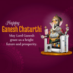 Happy Ganesh Chaturthi - Modern Celebration Advertisement For WhatsApp