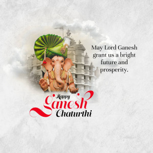 Lord Ganesha image with a festive greeting for Ganesh Chaturthi