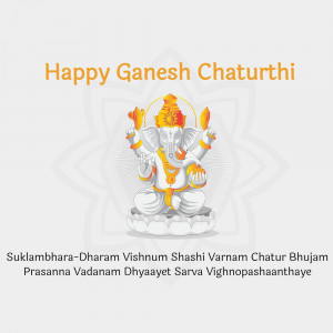 Image of Lord Ganesha with Happy Ganesh Chaturthi text