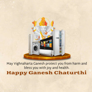 Ganesh Chaturthi Appliance Blessing Graphic For Google Business Profile