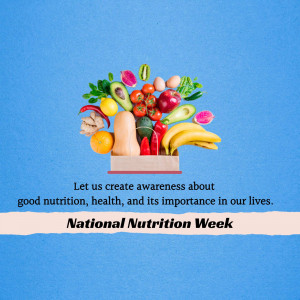 A vibrant image promoting National Nutrition Week with a cornucopia of fresh fruits and vegetables.