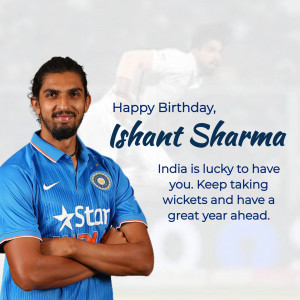 Ishant Sharma birthday wish image