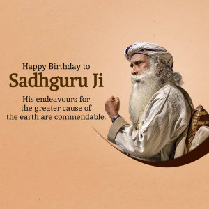 Portrait of Sadhguru Ji with birthday wishes
