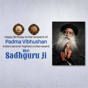Image of Sadhguru Ji with Padma Vibhushan award announcement