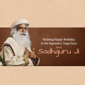 Portrait of Sadhguru with birthday wishes