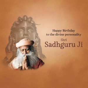 Image of Sadhguru Ji with a birthday greeting