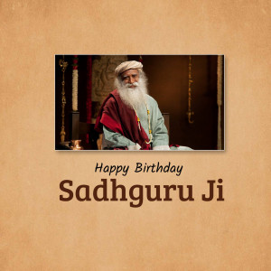 Image of Sadhguru with 'Happy Birthday Sadhguru Ji' text
