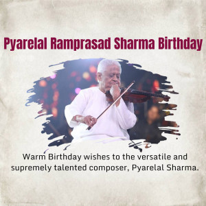 Portrait of Pyarelal Sharma playing the violin