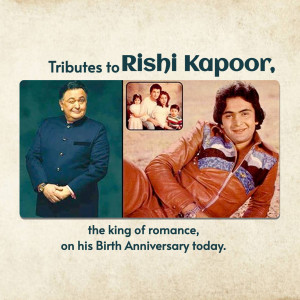 Collage of Rishi Kapoor images commemorating his birthday
