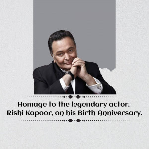 Portrait of Rishi Kapoor, a renowned Indian actor.