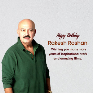 Portrait of Rakesh Roshan with birthday greetings