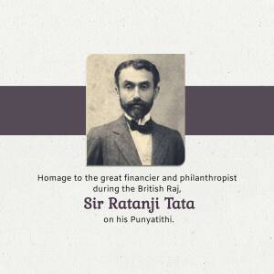 Sir Ratanji Tata - Homage On Punyatithi Artwork For Instagram