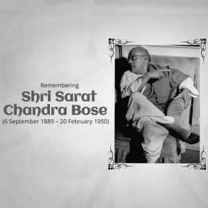 Black and white portrait of Shri Sarat Chandra Bose
