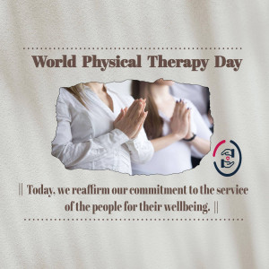 Image commemorating World Physical Therapy Day with a focus on patient care and wellbeing.