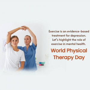 A physical therapist assisting a patient with an arm stretch, promoting the role of exercise in mental health.