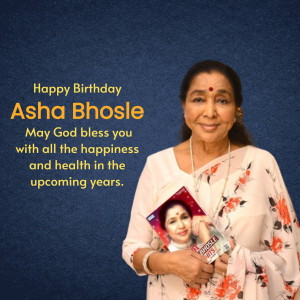 Asha Bhosle birthday wish image
