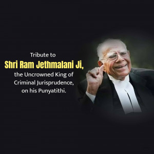 Portrait of Shri Ram Jethmalani, a renowned Indian lawyer.