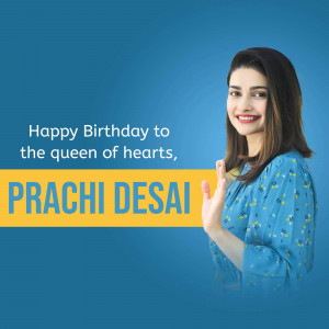 Image of Prachi Desai with a birthday greeting