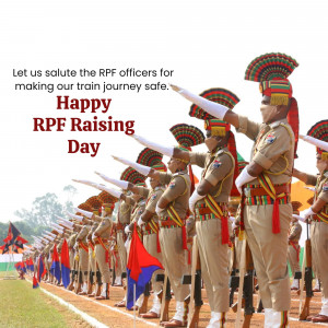 Indian Railway Protection Force officers saluting during RPF Raising Day