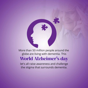 Image depicting a silhouette of a head with a puzzle piece missing, symbolizing Alzheimer's disease and dementia.