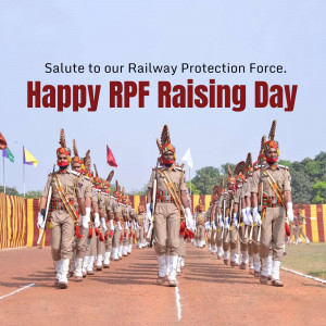 Railway Protection Force personnel in ceremonial attire