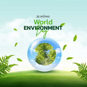 World Environment Day graphic with Earth inside a bubble