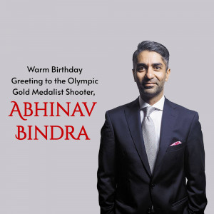 Portrait of Abhinav Bindra with birthday wishes