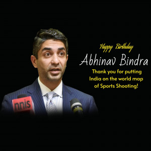 Portrait of Abhinav Bindra with birthday wishes