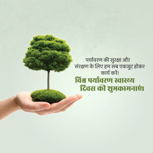 Hands holding a tree representing environmental protection and World Environment Day.
