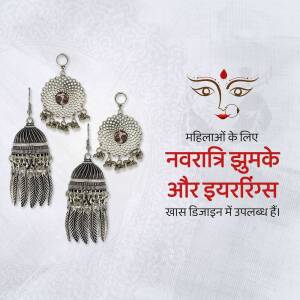 Navratri Jhumkas And Earrings Flyer For LinkedIn